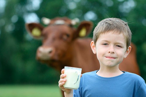 Мальчик с чашкой молока